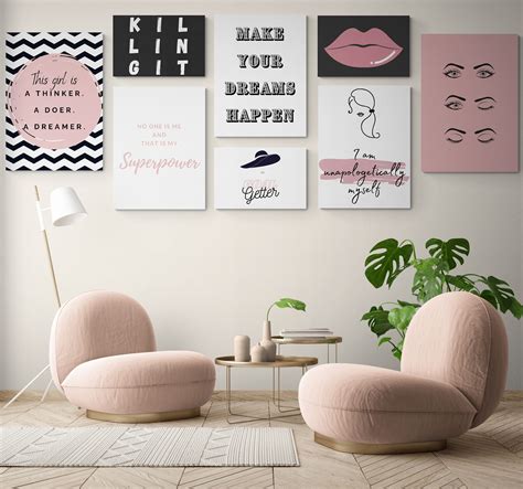 Teen Girl Room Decor Set Of 8 Printable Posters Teen Girl Etsy