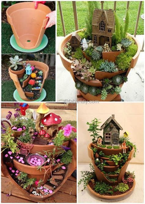 Diy Broken Pots Miniature Fairy Garden Tutorial Garden Ideas