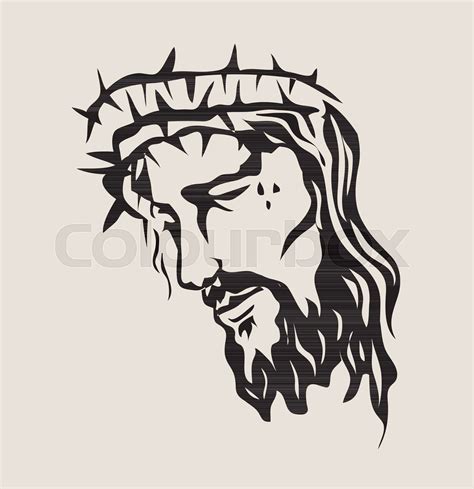 The Face Of The Lord Jesus On The Cross Stock Vector Colourbox
