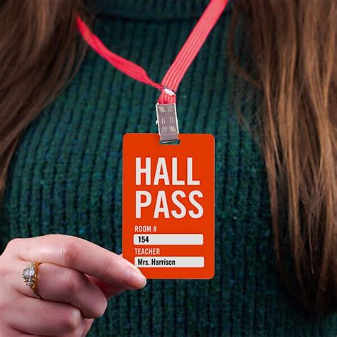 Teacher S Colorful Hall Pass Badge