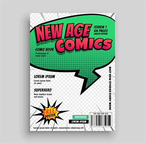 Comic Book Page Cover Template Design Download Free Vector Art Stock