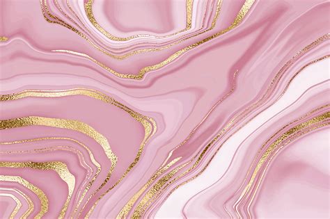 Abstract Pink And Gold Swirls Pattern Stick Self Adhesive Wall Etsy