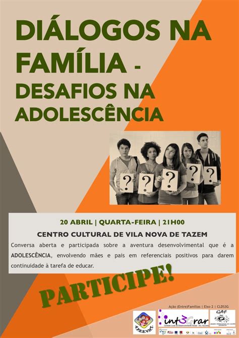 Grupo Aprender Em Festa Diálogos Na Família Desafios Na Adolescência