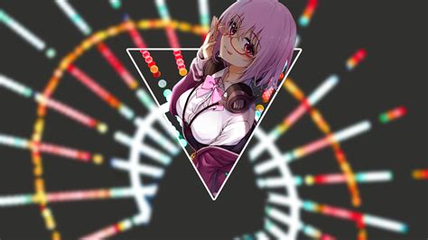Pink Hair Tongue Out Red Eyes Anime Anime Girls Headphones