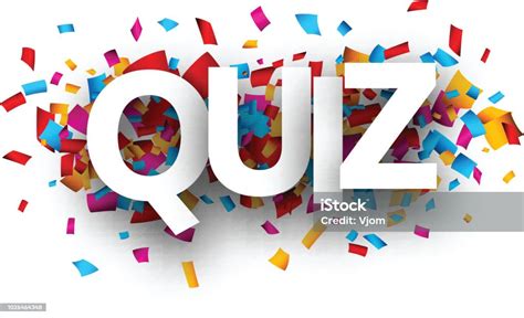 Quiz Card With Colorful Confetti Stock Illustration Download Image