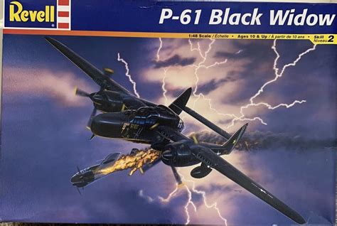 Vintage 1998 Revell P 61 Black Widow Model Airplane Kit Skill Etsy