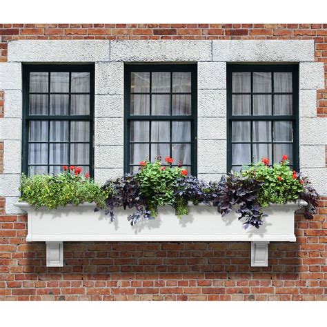 Mayne Yorkshire 12 In X 72 In Vinyl Window Box 4826w The Home Depot