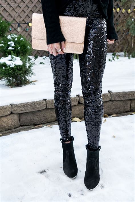 All Black Sequin Leggings Holiday Look The Styled Press Black