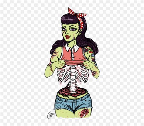 Rockabilly Zombie Girl Pin Up Girl Zombie Free Transparent Png