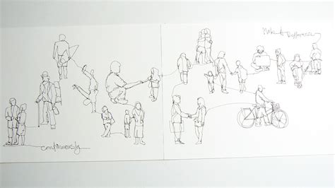 Continuous Line Drawing Of People
