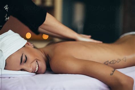 Happy Woman Enjoying Massage By Stocksy Contributor Javier Pardina Stocksy