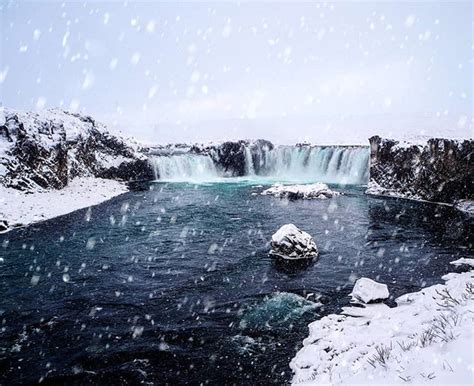 The Goðafoss Waterfall Waterfall Of The Gods Is One Of The Most