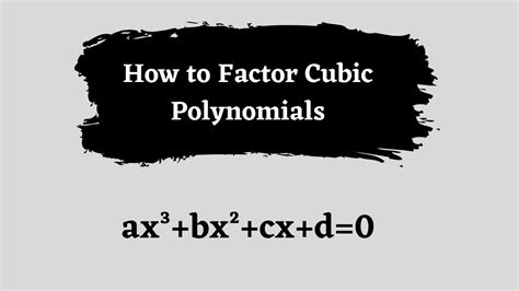 Also, see how to check your answer! How to Factor Cubic Polynomials || Advanced Functions - Grade 12 - YouTube