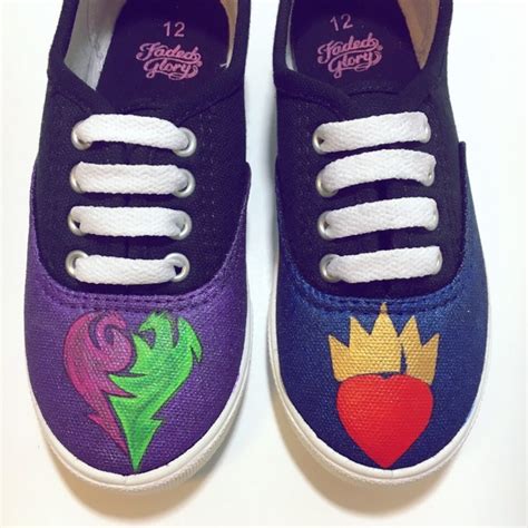 Descendants Custom Painted Shoes Mal And Evie Character Shoes Etsy
