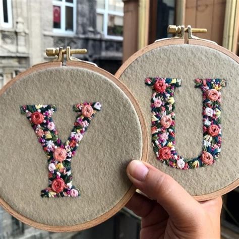 Creamente Hand Embroidery Letters Diy Embroidery Patterns Floral Embroidery Patterns