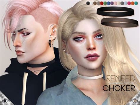 Reneed Choker By Pralinesims Via Tsr Accesoires Necklace Bgc