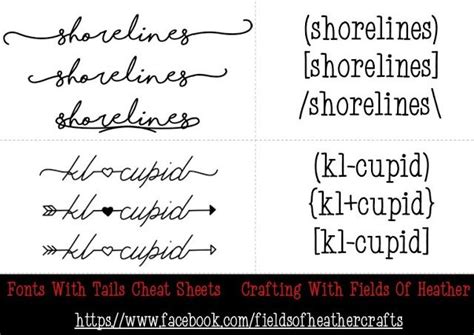 Fonts With Tails Glyphs Cheat Sheet Glyph Font Lettering Tutorial