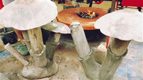 DIY -Beautiful mushrooms made of cement-2019#part2# - YouTube
