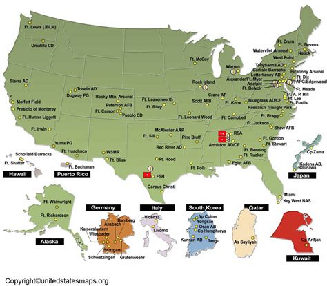Us Military Bases Map Us Military Installations Map