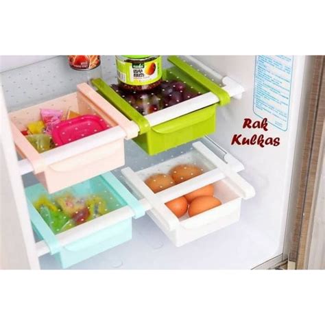 B0349 Rak Kulkas New Sliding Rack Multifunction Colorful Storage Box