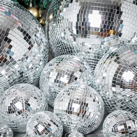Pack Of 2 10 Silver Disco Mirror Ball Large Disco Ball With