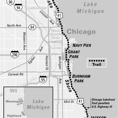 Lakefront Trail Chicago Map
