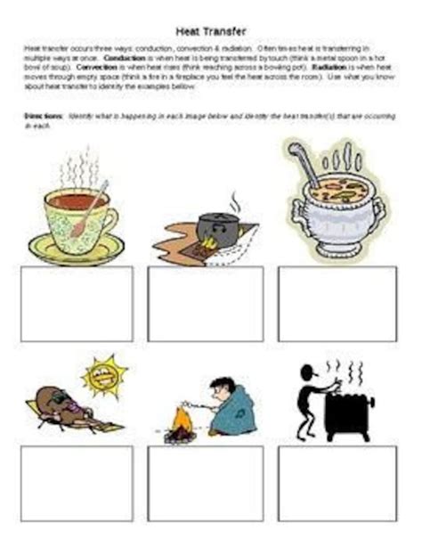 Heat Trasnfer Conduction Convection Radiation Worksheet Practice