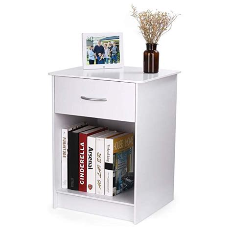 Tall nightstands are graceful art objects furniture that has challenged the test of time. INTEY White Wood Nightstand with One Drawer and Open ...