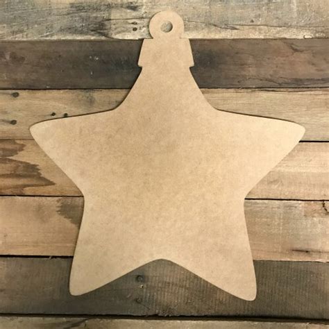 Buy Christmas Star Wooden Cutout Unfinished Ornament Craft