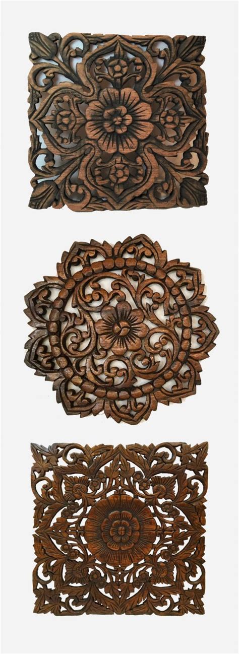 Carved Wood Cross And Hollow Interwoven Wall Hanging Home Living Room