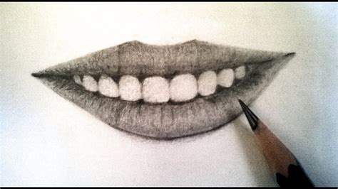 How To Draw Realistic Lips Using Pencil Teeth And Lips With Pencil