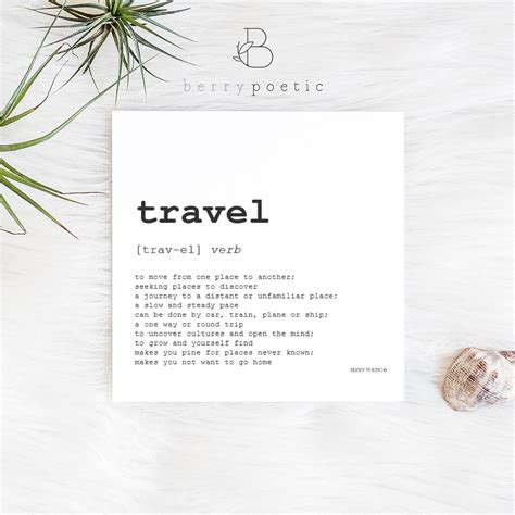 Travel Poem Print Postcard Inspirational Poem Card Inspirational