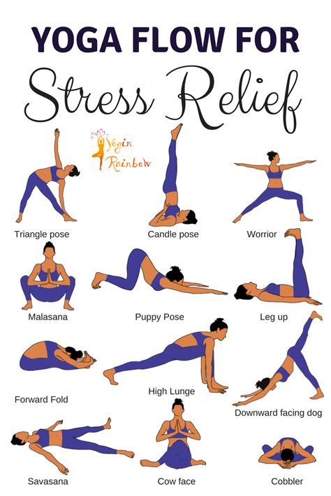 16 Yoga Poses For Stress Relief Yogin Rainbow Yogadaily Yogalife