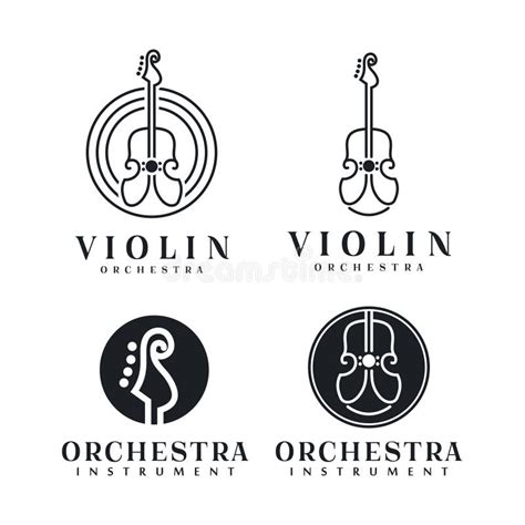 Línea Inspiración Del Diseño De Art Violinlogotipo Del Violoncelo