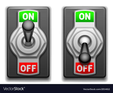 On And Off Switches Royalty Free Vector Image Vectorstock
