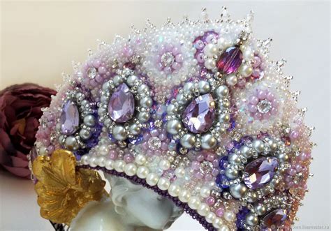 Purple Headpiece With Rhinestones And Pearls купить на Ярмарке