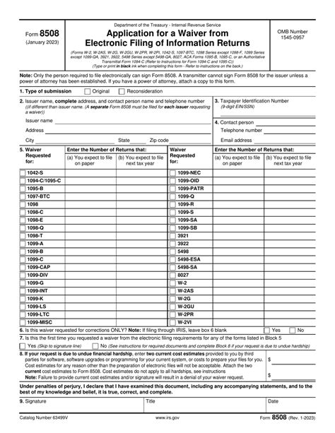 Irs Form 8508 Download Fillable Pdf Or Fill Online Application For A