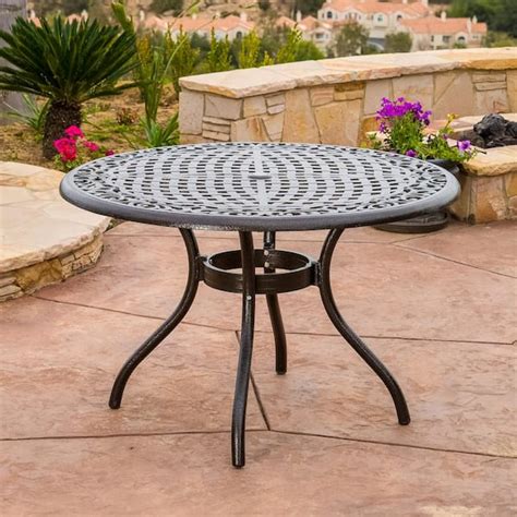 Reviews For Noble House Phoenix Hammered Bronze Round Aluminum Outdoor