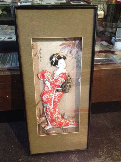 Vintage 3d Japanese Woman Geisha Doll Kimono By Upcycledupstyled