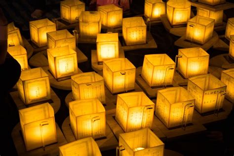 Japanese Floating Lantern Festival Toro Nagashi Tourist Japan