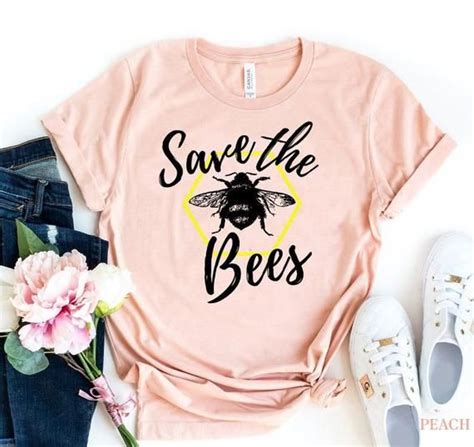 Save The Bees Love T Shirt Graphic Tee Gardening Gardener Etsy Save