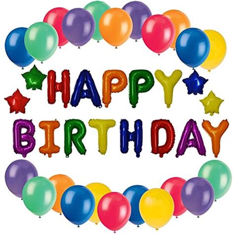 Foil Balloon Letter Banner Happy Birthday 25 Latex