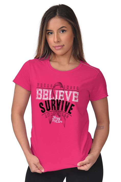 brisco brands breast cancer awareness womens tees shirts ladies tshirts pink ribbon cure