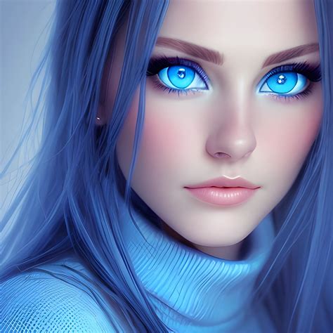 beautiful woman with blue eyes arthub ai