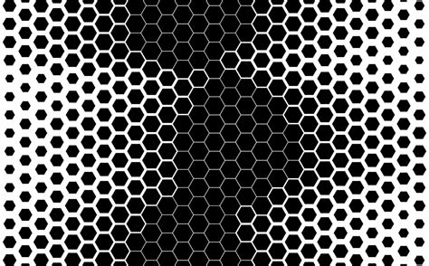 Hexagonal Halftone Pattern Vector Hexagon Pattern Black Isolated On