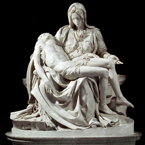 Pieta Marble Sculpture By Michelangelo Buonarroti Round Beach Towel For