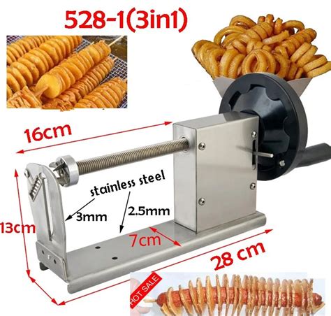 Stainless Steel Curly French Fry Vegetable Spiral Cutter Slicer Potato