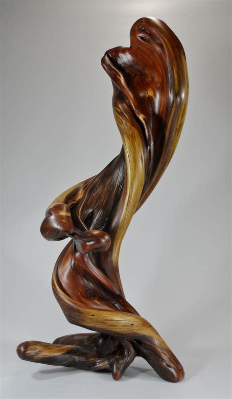 Standing Natural Wood Sculpture Wood Carving Art Wood Sculpture
