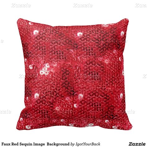 Faux Sequins Red Sequin Pattern Throw Pillow Zazzle Patterned