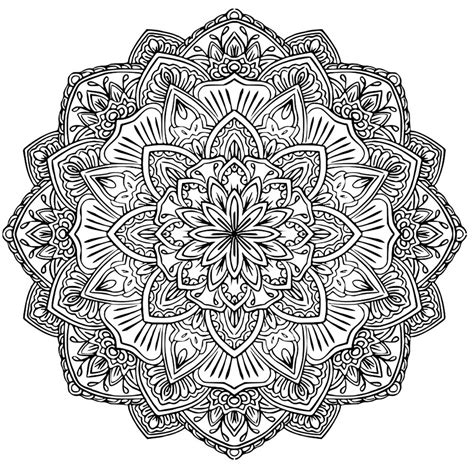 Flower Of Happiness Difficult Mandalas For Adults